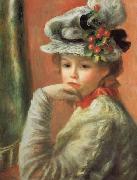 Young Girl in a White Hat, Pierre Renoir